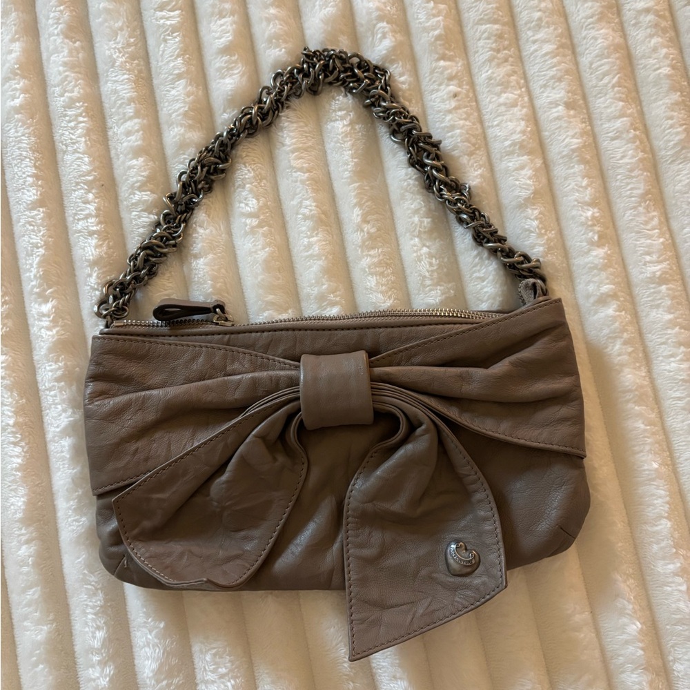 Juicy Couture vintage gray Leather Chain Strap Bag